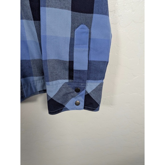 Columbia Blouse Womens Medium Shirt Blue Plaid Pockets Long Sleeve Outdoor - Picture 6 of 11